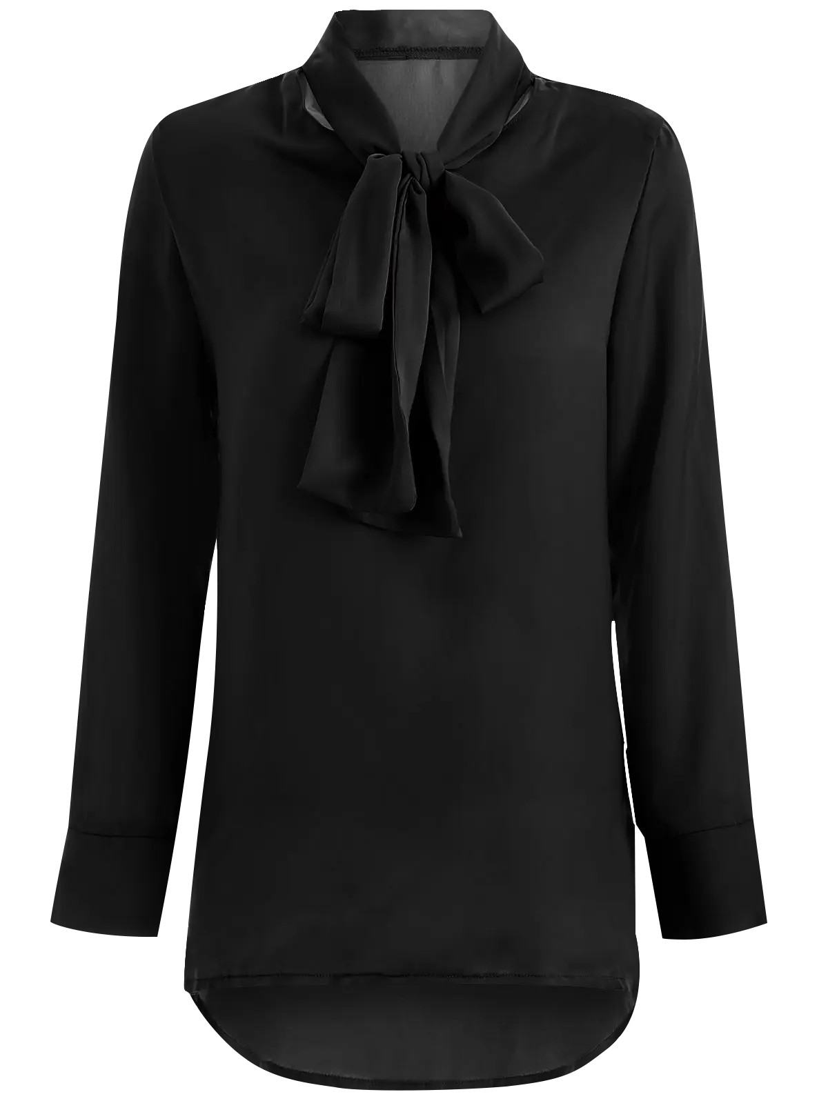 High Collar Pussy Bow Blouse | Rosegal US
