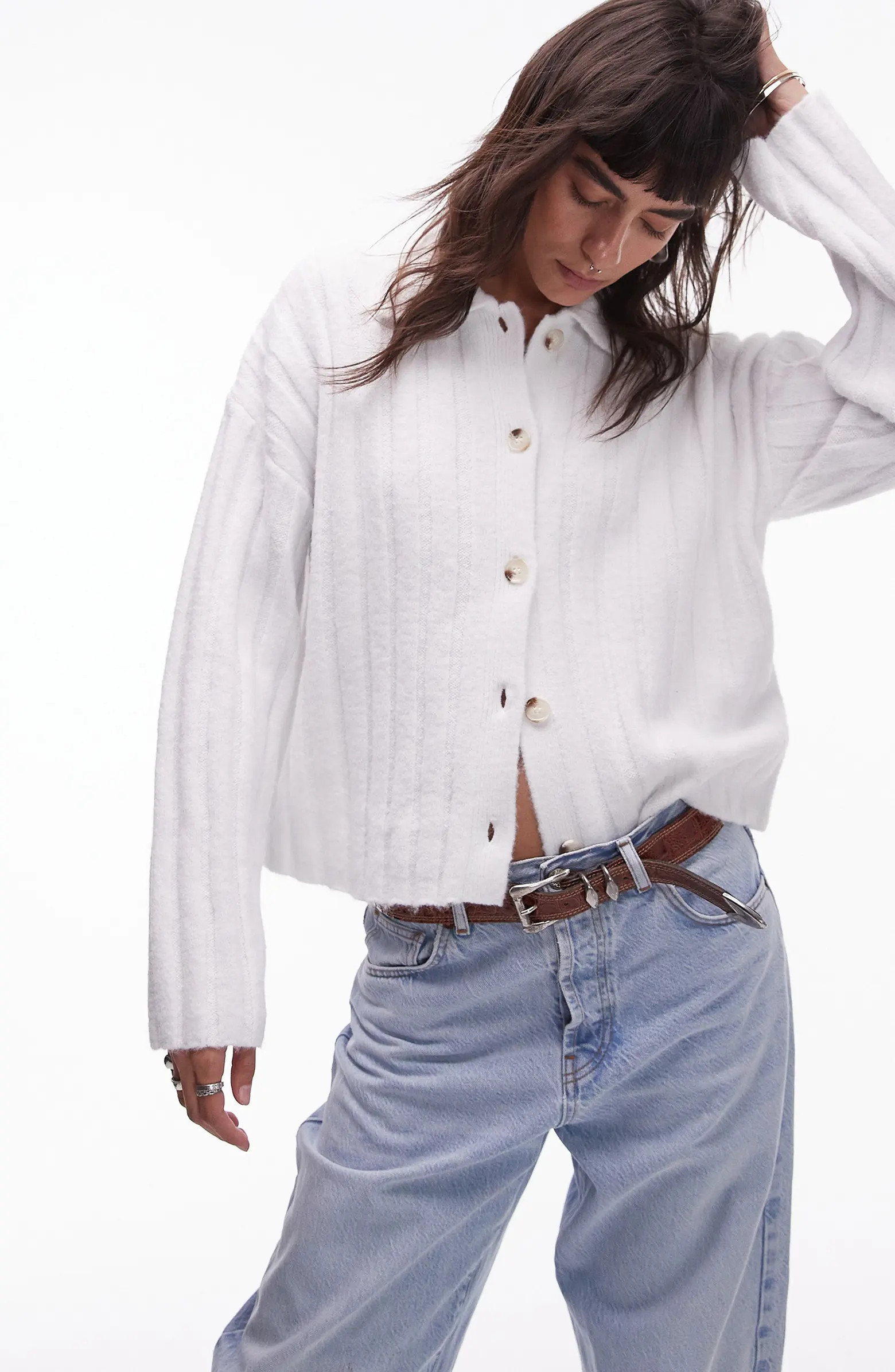 Rib Collared Cardigan | Nordstrom