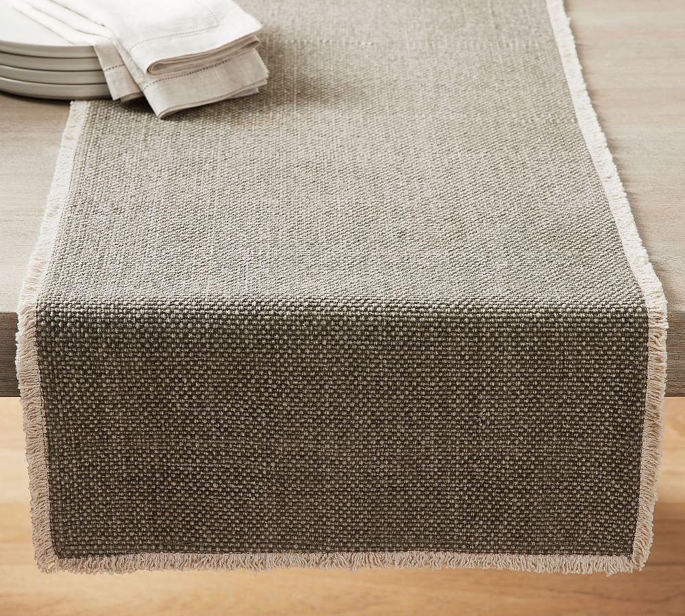 Mason Handwoven Cotton Fringe Table Runner | Pottery Barn (US)