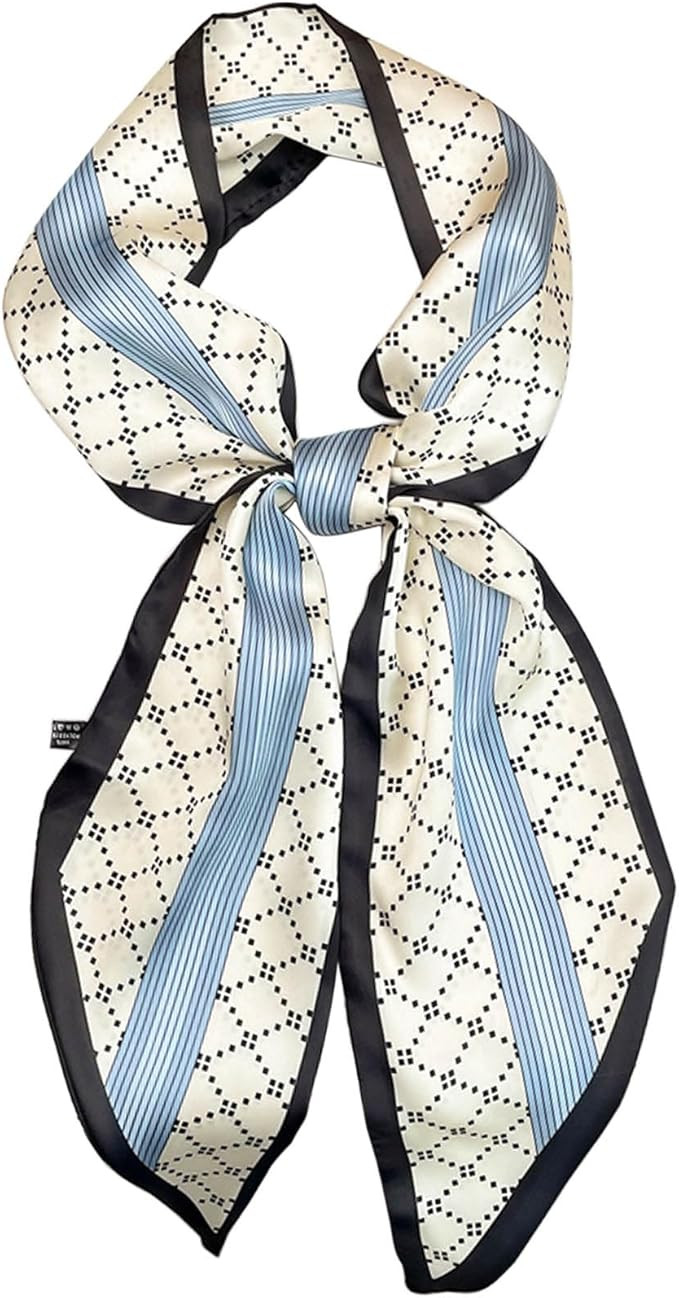 kcctoo 59" Mulberry Silk Like Head Scarf Women's Fashion Square Neck Satin Scarfs for Bag Hair Sc... | Amazon (US)