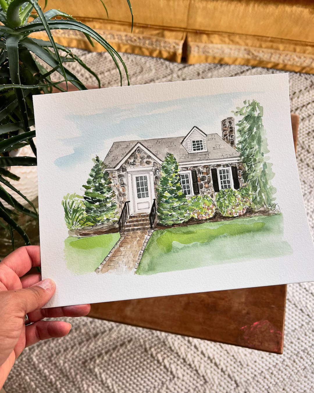 Custom Watercolor House Portrait Hand Painted Original Home Watercolor Painting Artwork Housewarm... | Etsy (US)