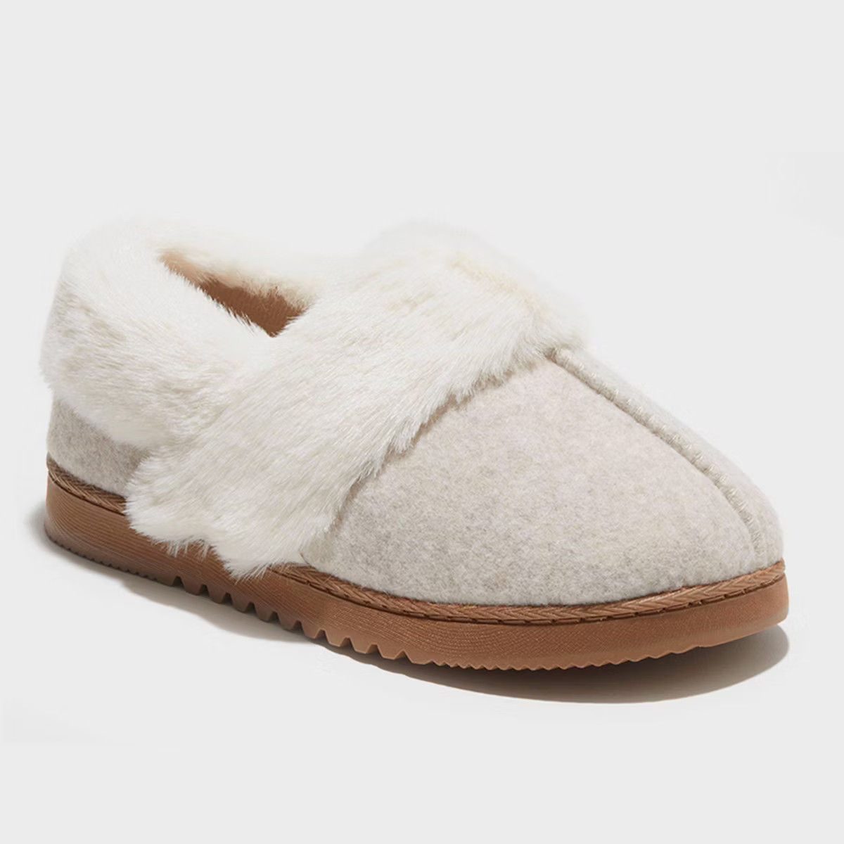 dluxe by dearfoams Women's June Felted Closed Back with Pile Cuff Loafer Slippers | Target