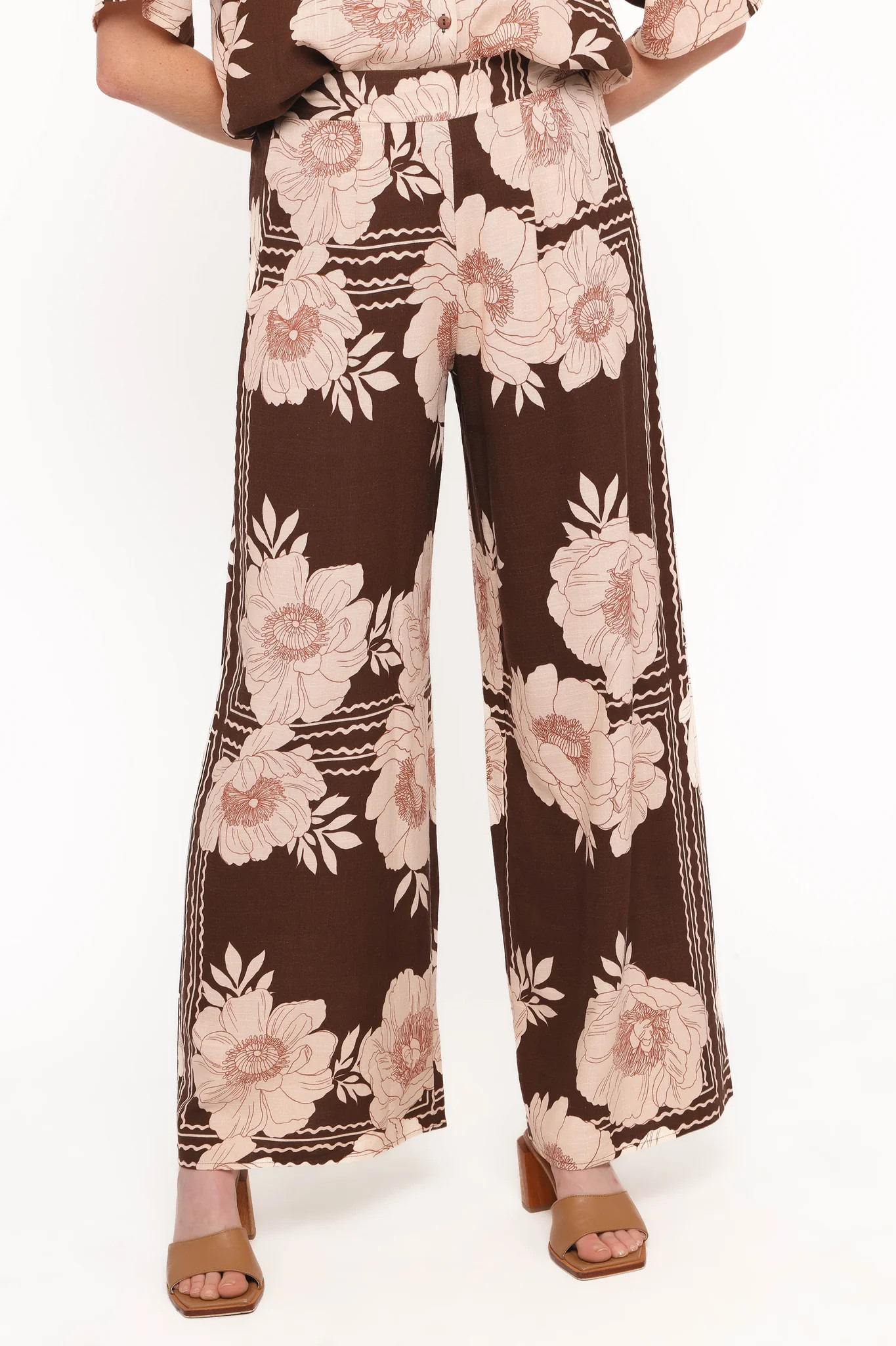 Bernadine Wide Leg Pant - Brown Floral | Petal & Pup (US)