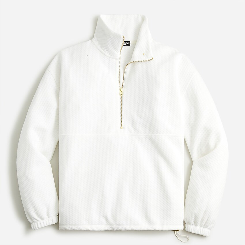 Terry half-zip pointelle sweatshirt | J. Crew US