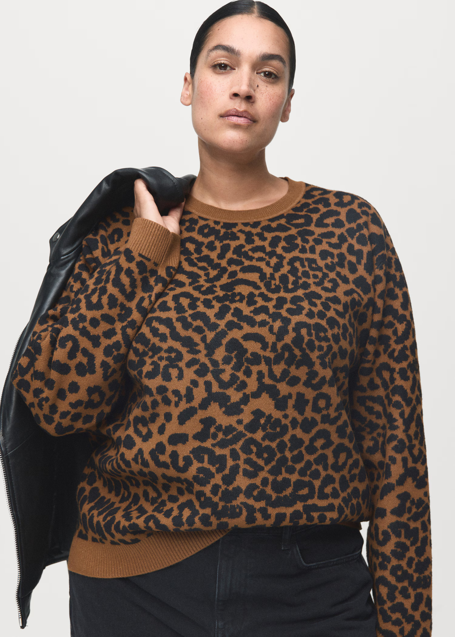 Leopard-print knitted sweater | Mango (US/MX/AU)
