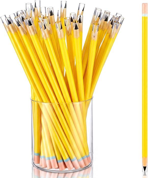 50 Pcs Back to School Drinking Straws Pencil Reusable Plastic Straws First Day of School Party Su... | Amazon (US)