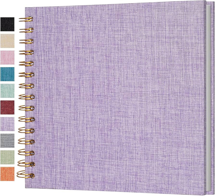 Small Scrapbook 8x8 Inch, Linen Photo Album Mini Scrap Book, Kraft White Pages Memory Book for We... | Amazon (US)