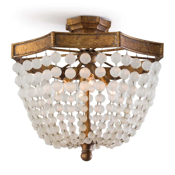 Frosted Crystal Bead Semi Flush Mount | Wayfair North America