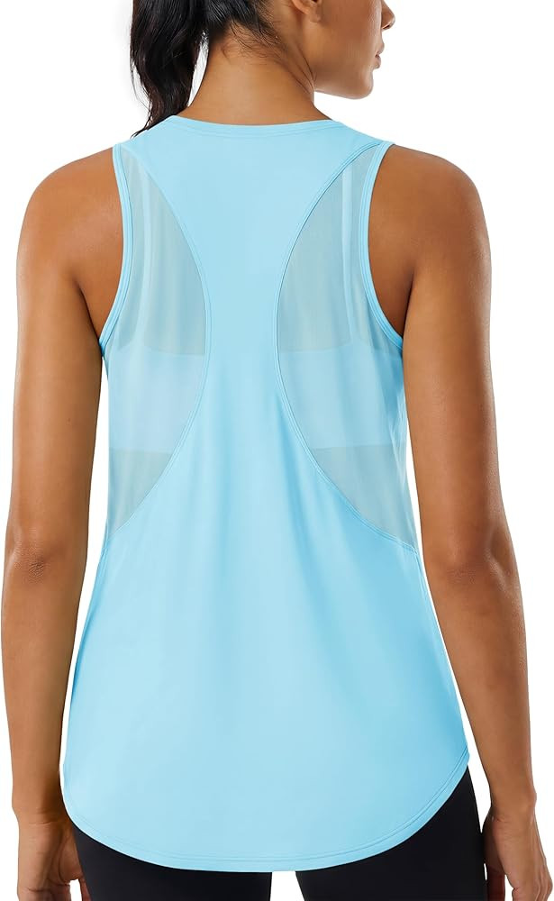 MAGCOMSEN Workout Tank Tops for Women Sleeveless Racerback Mesh Summer Dry Fit Lightweight Shirts... | Amazon (US)
