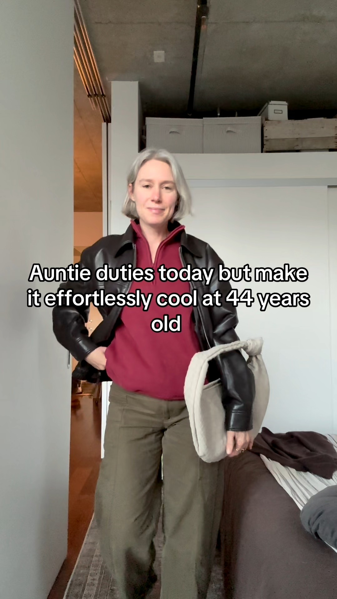 Trying to be the cool aunt. Pants are Zara but linked similar. Loving my unreal leather jacket from aritzia, I’ve been wearing it non stop. Size small in jacket, sweatshirt 2xs 

#LTKcanada #LTKwinter #LTKstyletip