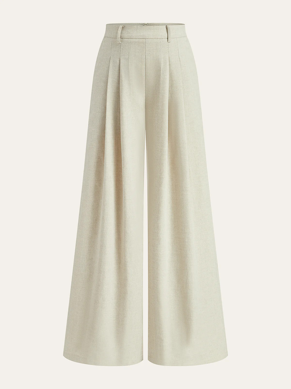 Linen Blend Wide-Leg Pants | Commense