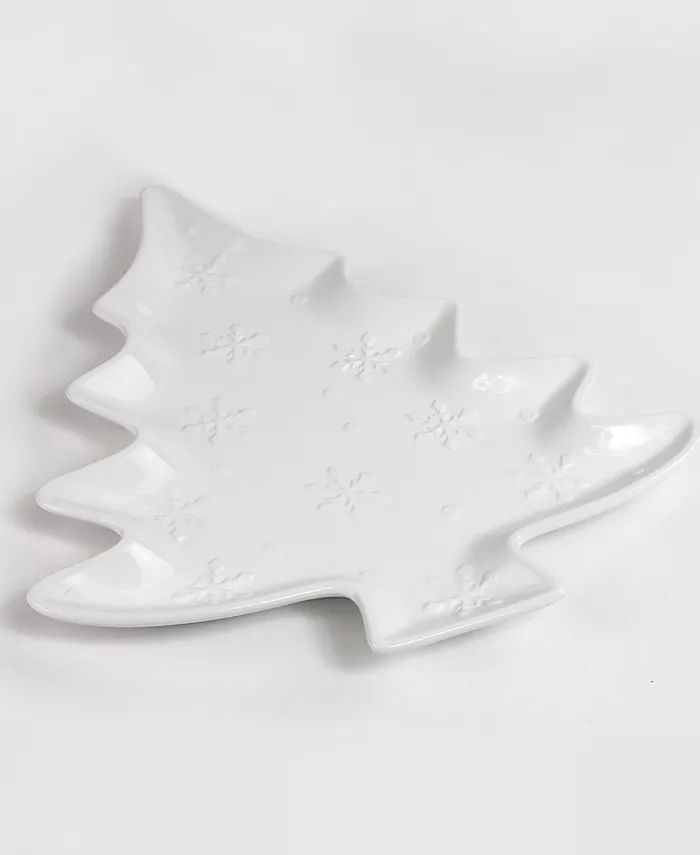 Euro Ceramica Winterfest Tree Platter - Macy's | Macy's