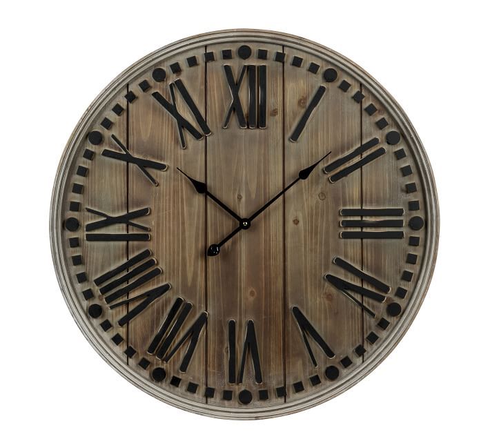 Oversized Wooden Wall Clock | Pottery Barn (US)
