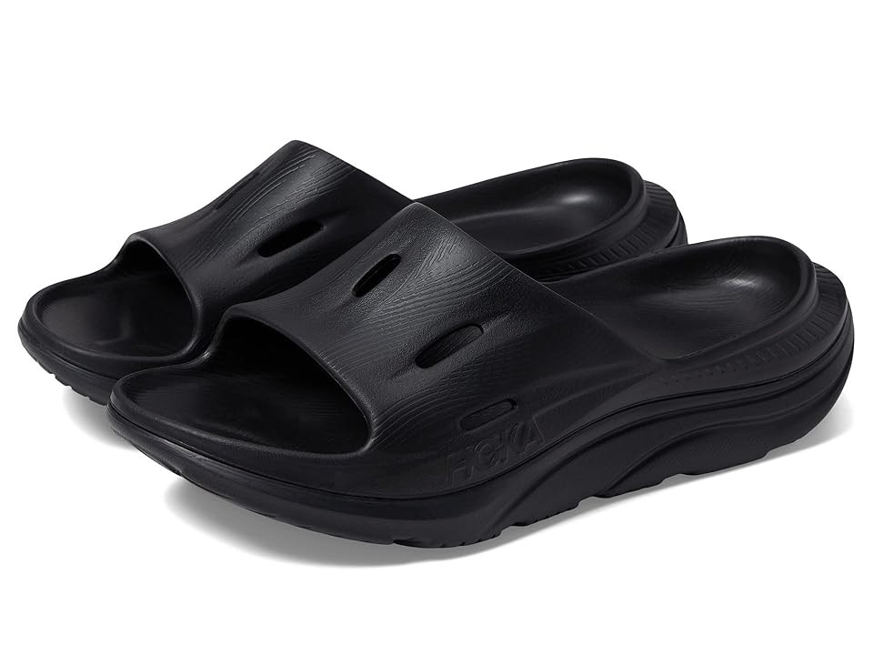 Hoka Ora Recovery Slide 3 (Black/Black) Shoes | Zappos