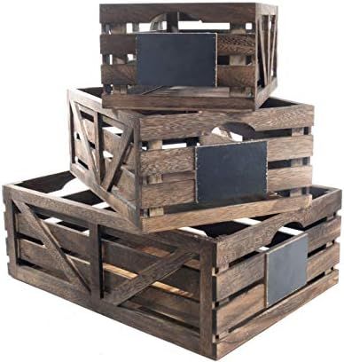 Premium Home Wooden Crates: Home Décor wood crates for display, wooden boxes for crafts, decorat... | Amazon (US)