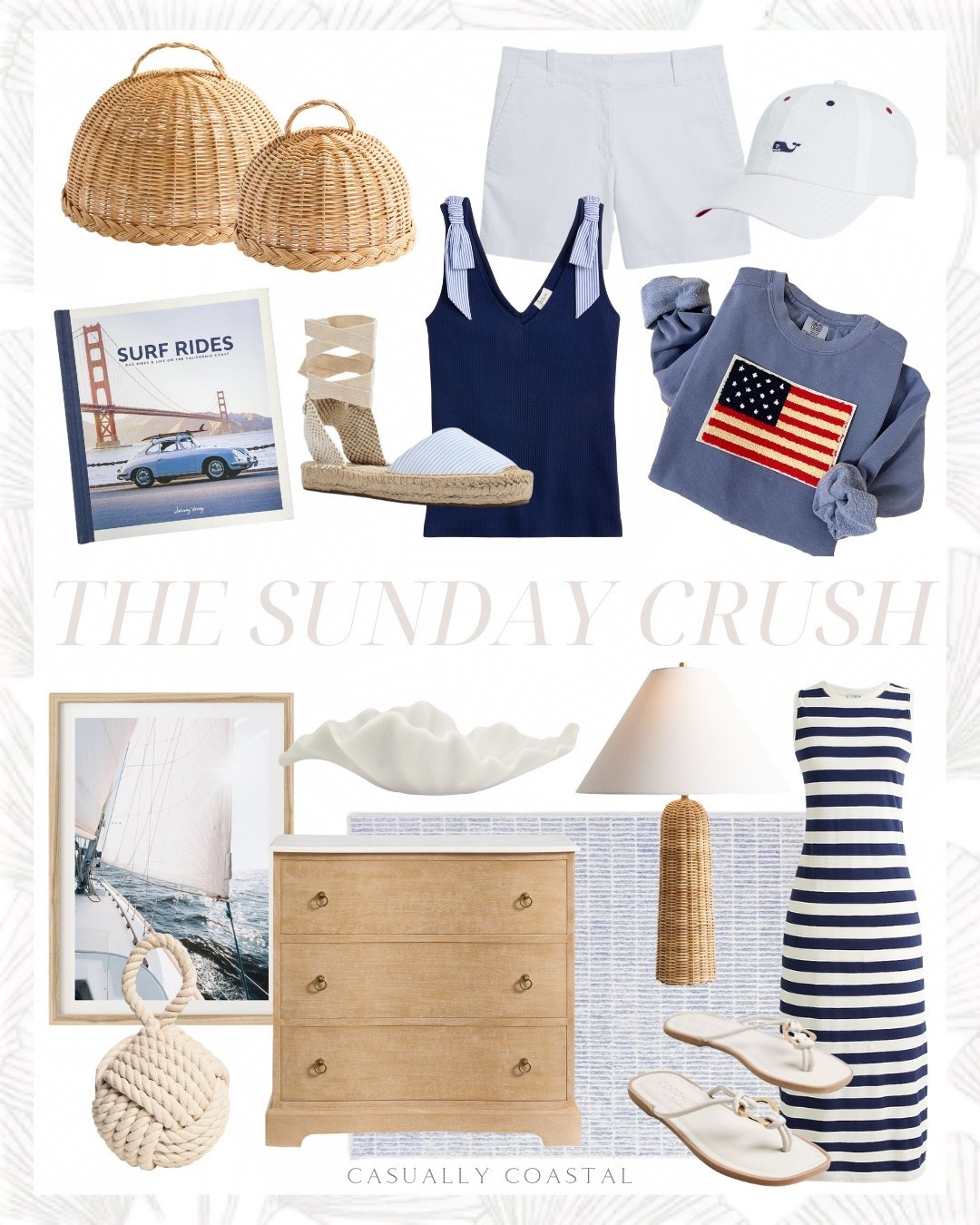 The Sunday Crush! 

Coastal home decor, coastal style, coastal lamp, coastal rug, coastal wall art, coastal dress, coastal sweater, coastal hat, coastal book, coastal bowl, food dome, USA flag sweatshirt, Etsy sweatshirt, July 4th outfit, seersucker baseball hat, vineyard vines hat, 5 inch herringbone every day shorts, vineyard vines shorts, bow shoulder tank top, seersucker lace up espadrilles, Amazon sandals, white flip flops, woven table lamp, rope doorstop, 3 drawer nightstand, pottery barn dresser, Etsy framed sailboat print, Amazon rug, blue rug, Wool area rug, 3x5 rug, striped knit midi dress, decorative bowl

#LTKHome #LTKSeasonal