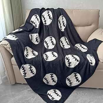 Cozy Baseball Pattern Blanket Perfect Reversible Lightweight Bedding for Adults, Soft, Warm, and ... | Amazon (US)
