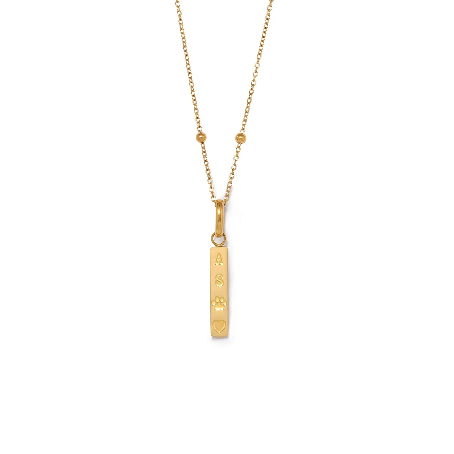 Custom Stamped Bar Pendant Necklace (Gold) | Abbott Lyon