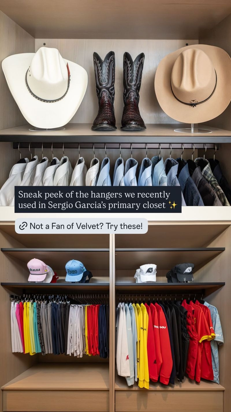 Sneak peek at the hangers, we recently used in Sergio Garcia’s primary closet! Not a fan of velvet? Try these rubberized hangers from The Container Store  

#LTKFindsUnder50 #LTKHome #LTKMens