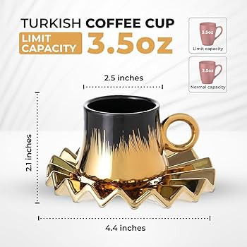 Turkish Coffee Cup Set of 6 with Saucers & Tray - Luxury Arabic Greek Japanese Marble Ceramic Tea... | Amazon (US)