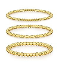 doubgood Gold Bracelets for Women, Stackable Initial Beaded Bracelet with Letter Pendant Stretch ... | Amazon (US)