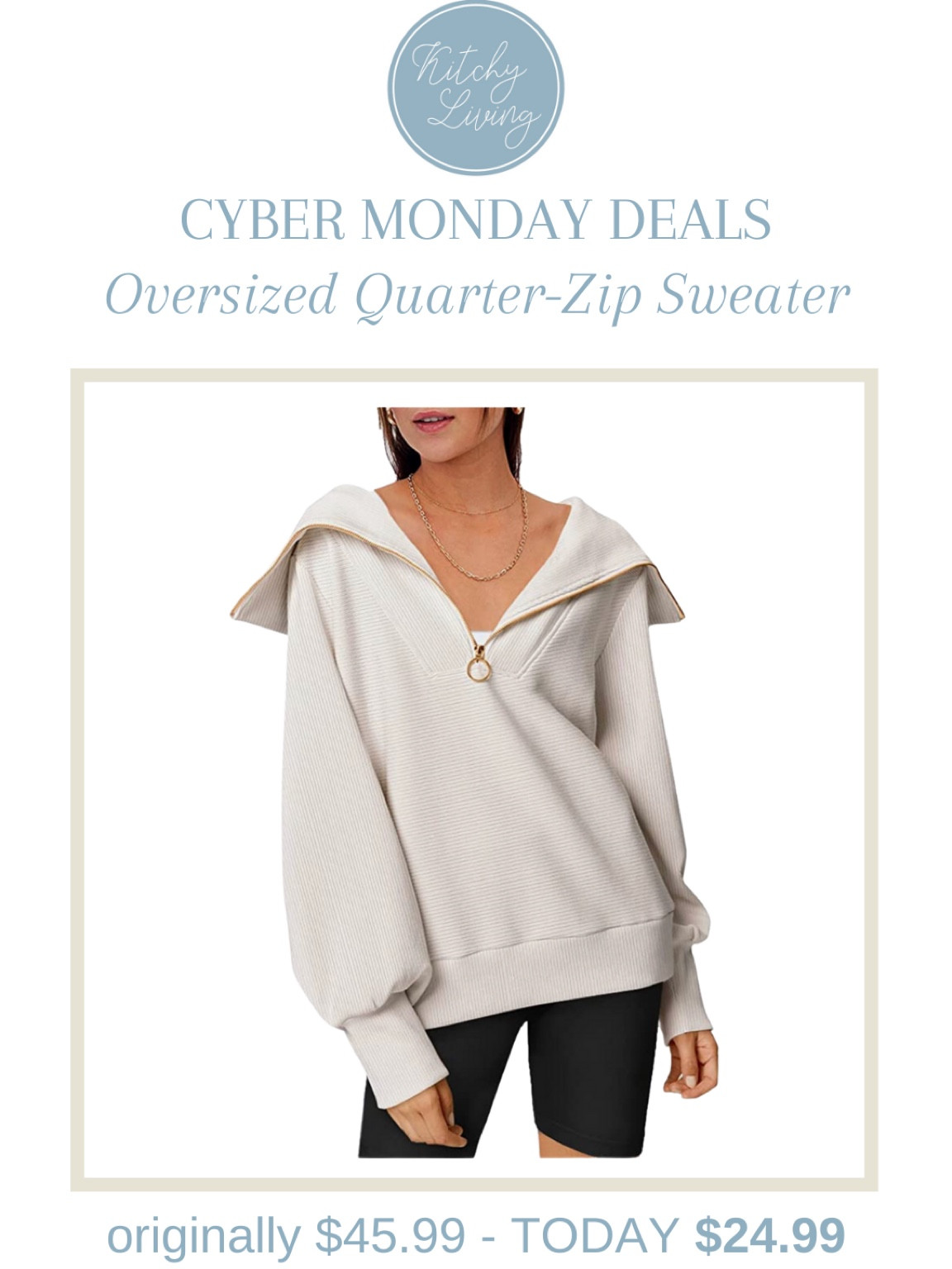 Cyber Monday Deals on Amazon - Oversized Quarter Zip #Varleydupe #lookforless #amazonfinds #amazondupe 

#LTKunder50 #LTKsalealert #LTKCyberweek