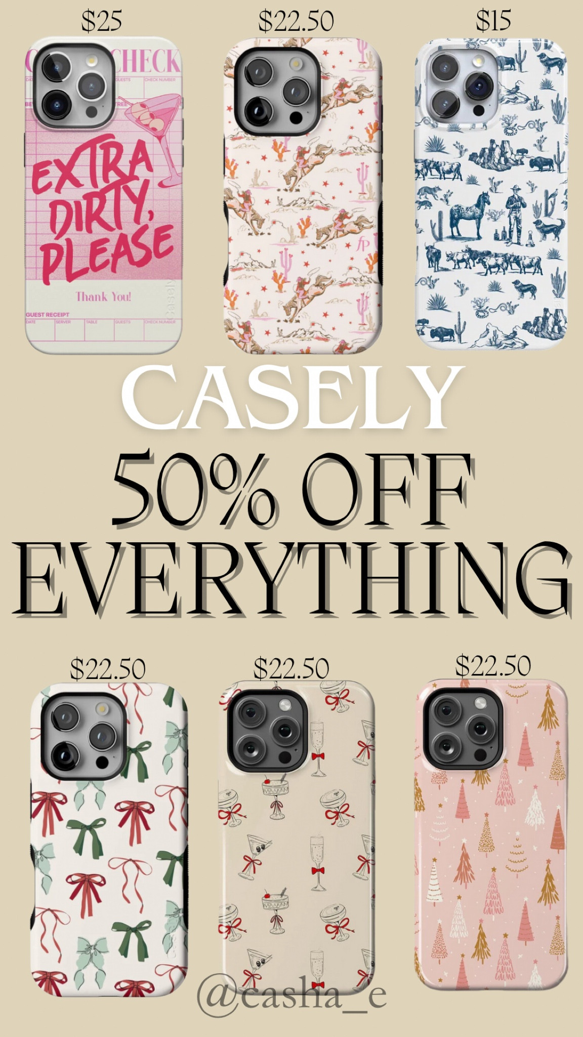 50% CASELY PHONE CASES! CASES AS LOW AS $3.00! 😱 GREAT STOCKING STUFFERS!!!

#LTKHoliday #LTKGiftGuide #LTKCyberWeek