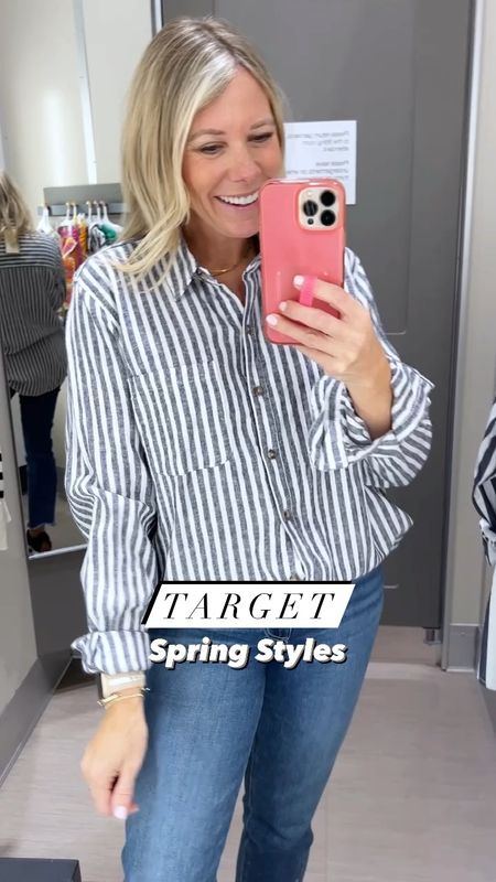 Target spring style spring shirts, tops blouses. 

XS thick striped shirt, green dress, pink dress
Small: white tank top, linen striped shirt, pink smocked tank top
Medium: white and beige striped shirt 
2/26 jeans 

#LTKSeasonal #LTKunder50 #LTKstyletip