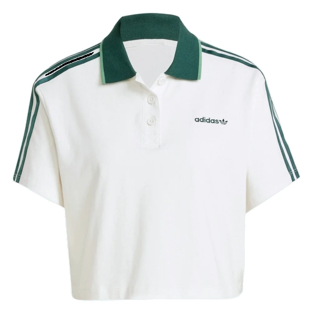 (WMNS) adidas Loose Crop Polo Shirt 'White' | KICKS CREW