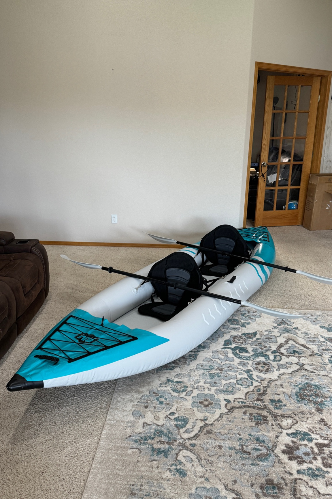 Beyond marina 12’6” kayak with a drop stitch floor and seats. Just arrived in time for warmer weather and to hit the water this next week.
#kayak #inflatablekayak  

#LTKfamily #LTKSeasonal #LTKGiftGuide