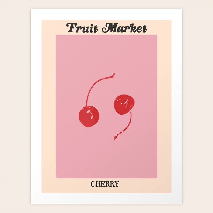 fruit market / cherry Art Print by les muses | Society6
