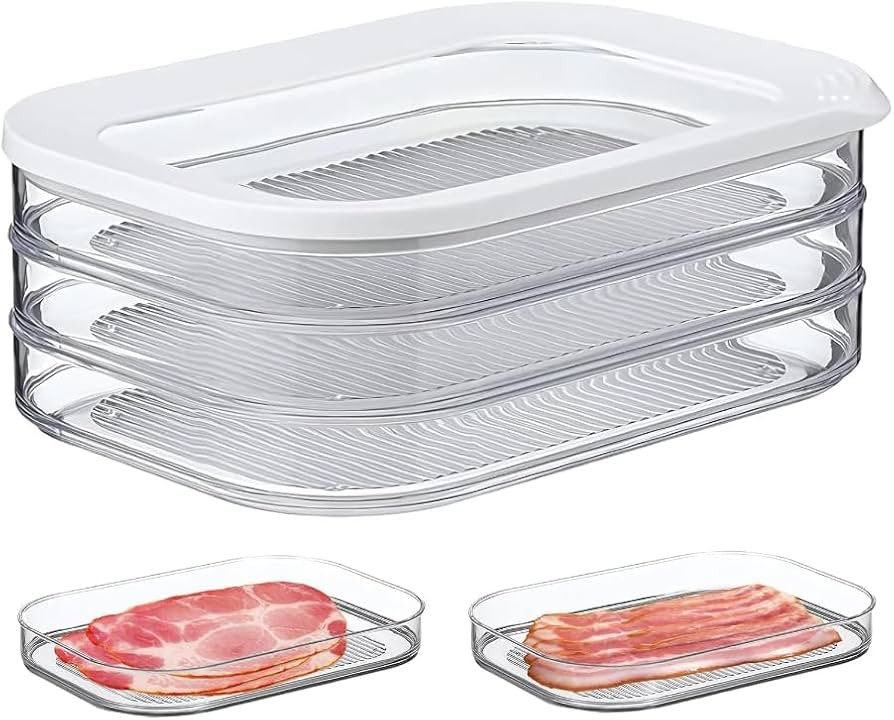 Deli Meat Container for Fridge, Stackable Food Storage Boxes with Lid for Cold Cuts, Salami, Deli... | Amazon (US)