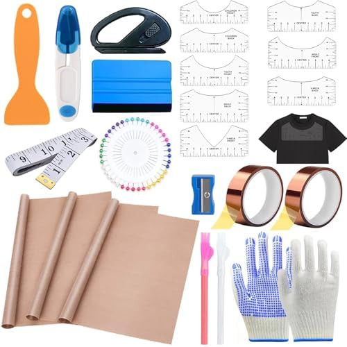 XEUZK Sublimation Shirts Tool Kits with 8 T Shirt rulers, 3Pack Teflon Sheet for Heat Press 12 x ... | Amazon (US)