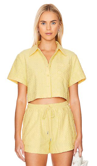 Ireland Cropped Shirt in Sulfur | Revolve Clothing (Global)
