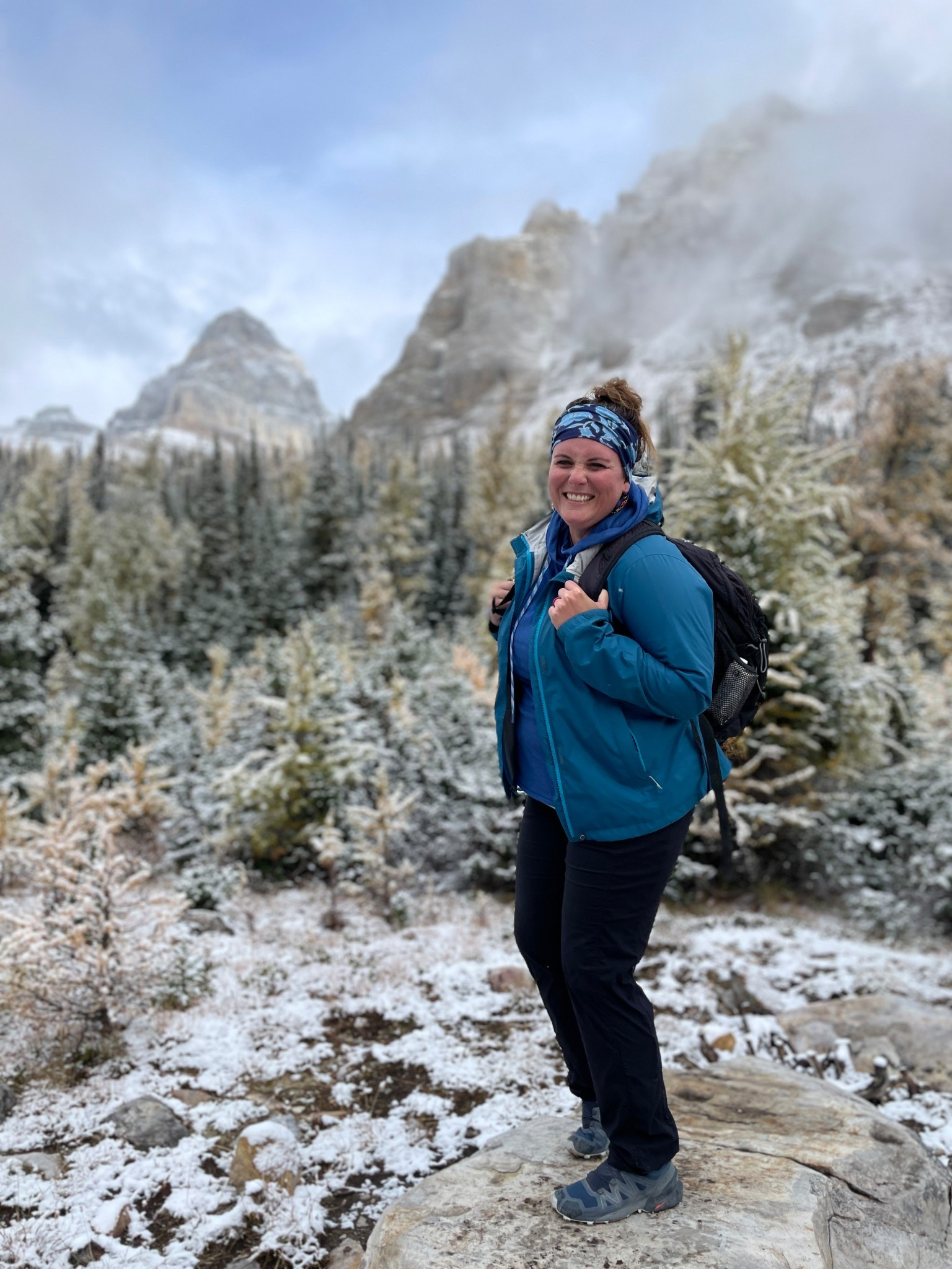 Cool weather hiking go to: layers + layers + layers. I don’t actually own a winter coat so I layer up with merino wool base layer, a long sleeve hoodie, and my raincoat. It works great for me and these layers are easily packable when I get too hot. Also, these Clamber pants from Title Nine are my favorites! 

#LTKActive #LTKMidsize