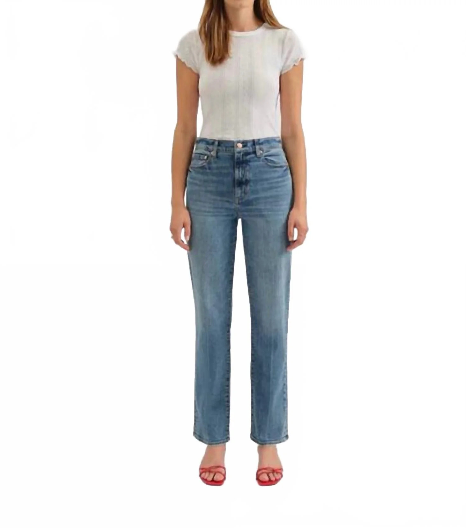 Women's Sundaze High Rise Straight Jeans In Blue | Shop Simon