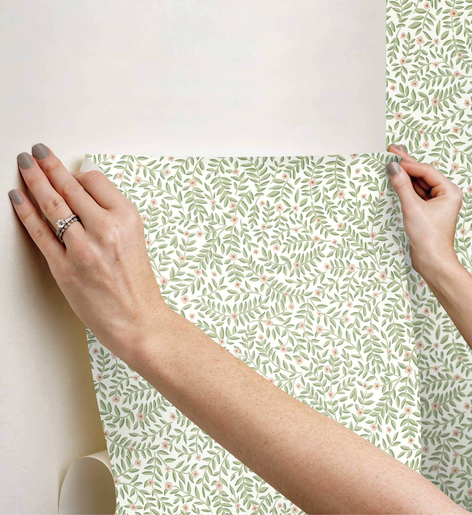 Elodie Peel & Stick Wallpaper - Cream | Rifle Paper Co.