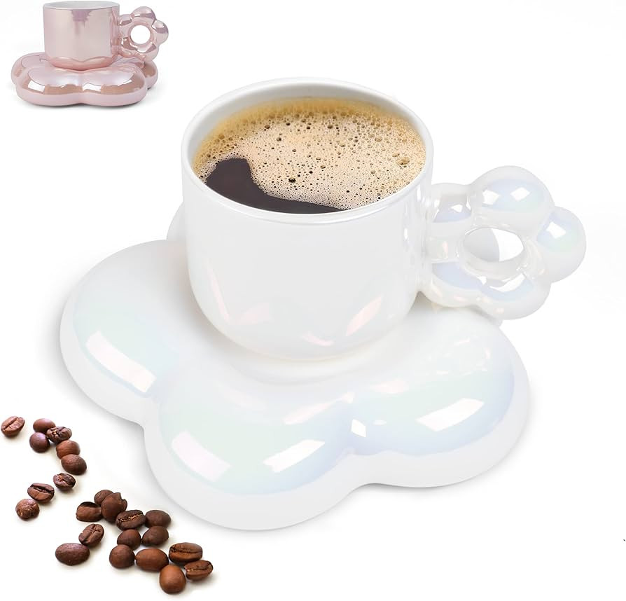 Cloud Mug with Cloud/Flower Coaster for Coffee and Tea with Creative Design for Home and Office- ... | Amazon (US)