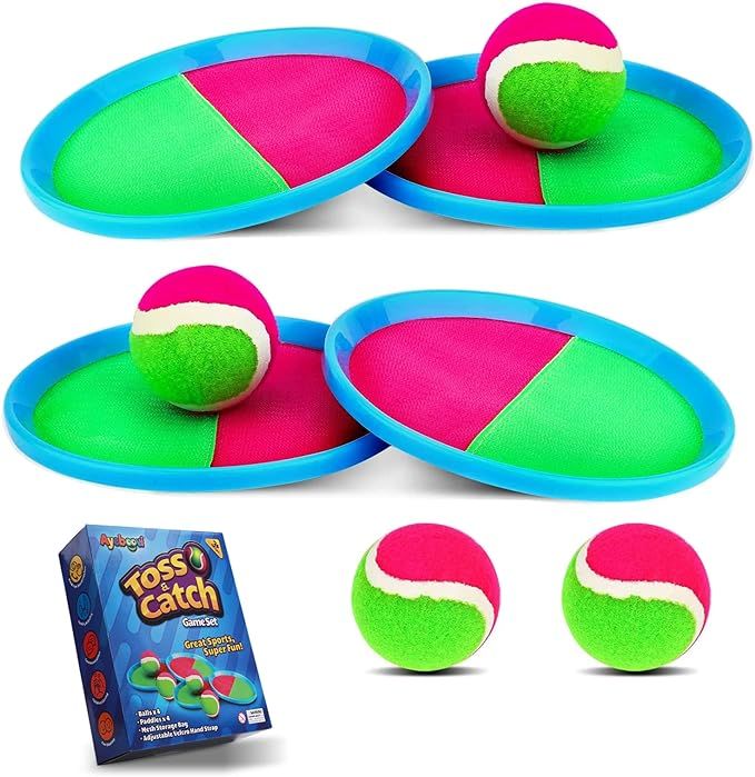 Ayeboovi Toss and Catch Ball Set Beach Toys Outdoor Toys Yard Games Outside Games for Kids Ball a... | Amazon (US)