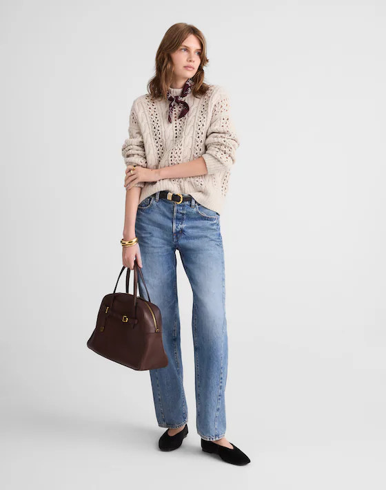 Marled Cable-Knit Sweater | Madewell