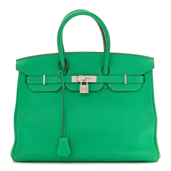 Hermes Taurillon Clemence BIRKIN 35 Menthe | FASHIONPHILE (US)