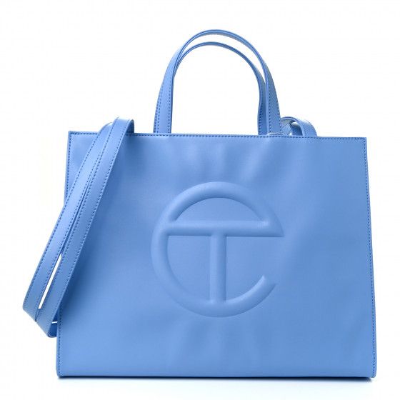 TELFAR Vegan Leather Medium Shopping Bag Cerulean | FASHIONPHILE | FASHIONPHILE (US)