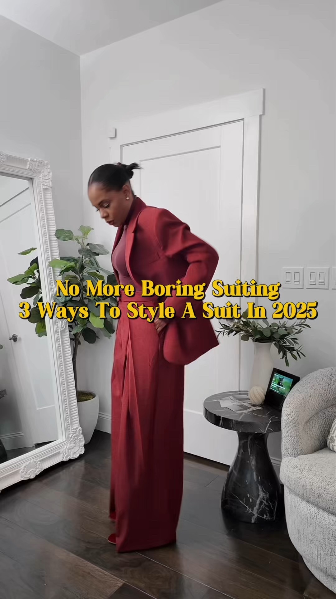 THE BEST SUIT OF THE SEASON

Not just because it’s this rich, stunning burgundy, but because it’s a whole moment. You can wear it to meetings, brunch, or events — proof that a great suit works for every part of your life.

Comment ALL IN if you’re into the suit trend this season — and if you are, you’ll love my latest YouTube video where I’m styling multiple suits and showing you endless ways to elevate yours this season.

#LTKOver40 #LTKStyleTip #LTKHoliday