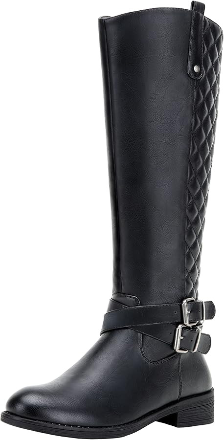 Vepose Women's 49 Riding Boots Knee High Boots+Buckle Calf Boot | Amazon (US)