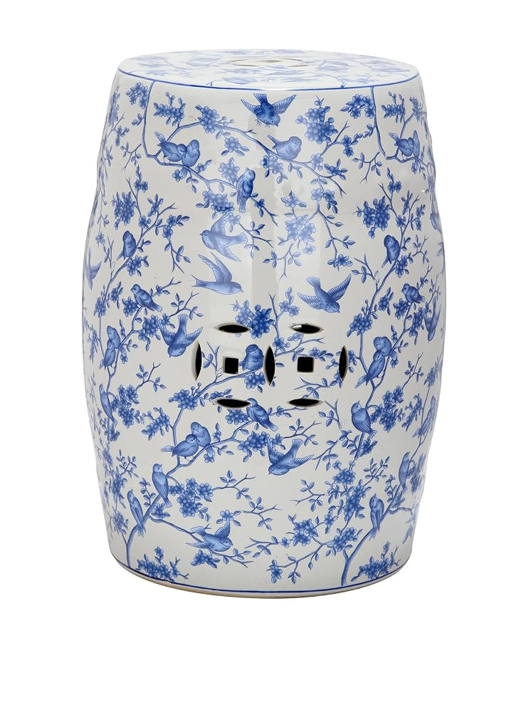 SAFAVIEH ACS4514A Blue Birds Ceramic Decorative Garden Stool | Amazon (US)