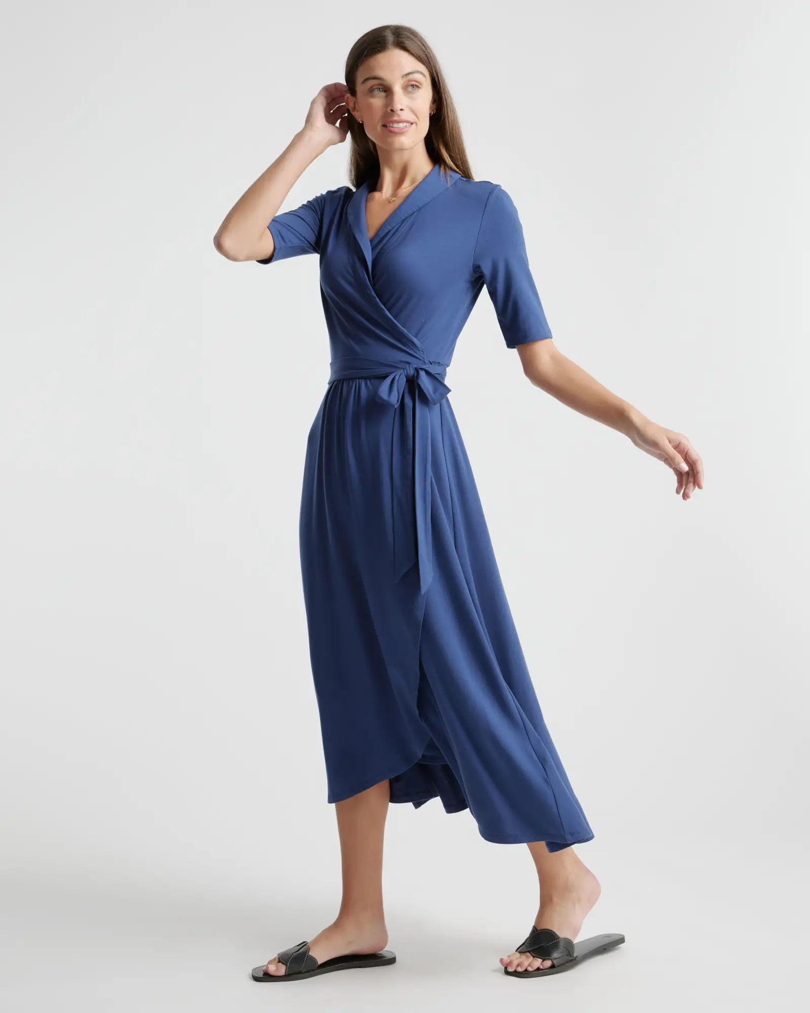 Tencel Jersey Midi Wrap Dress | Quince