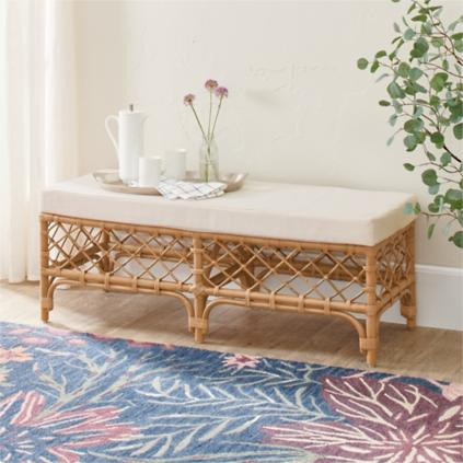 Poppy Rattan Bench | Grandin Road