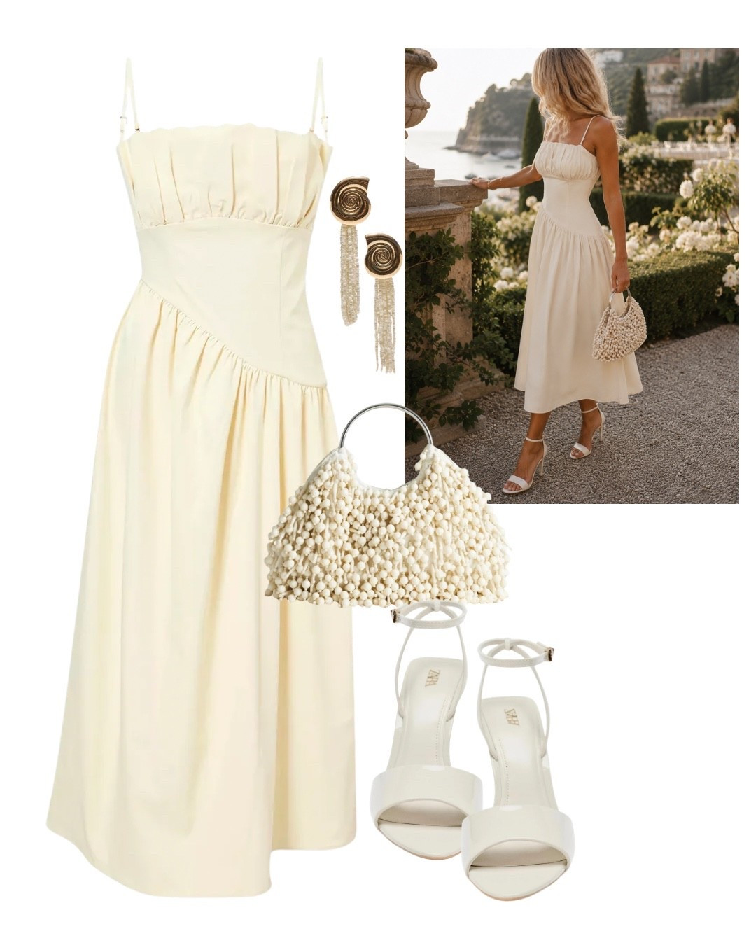 Wedding guest dress inspo 💛Butter yellow, maxi dress, sun dress, seashell accessories, summer occasion wear, wedding look, holiday dress.

#LTKsummer #LTKwedding #LTKdresses