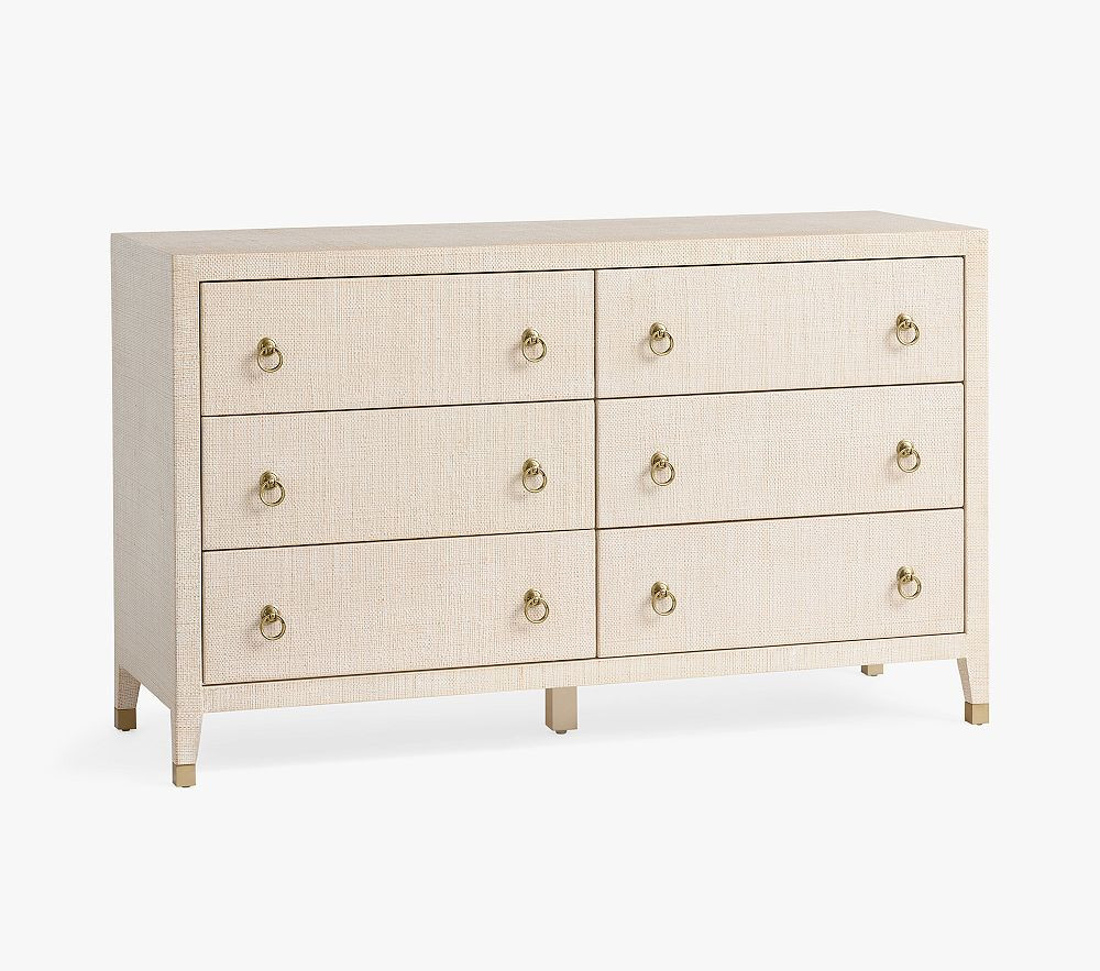 AERIN Raffia 6-Drawer Dresser (56w x 19d") | Pottery Barn Kids