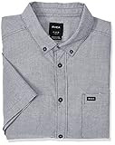 RVCA Men's Short Sleeve Button Down Oxford Shirt, Pavement, XS | Amazon (US)